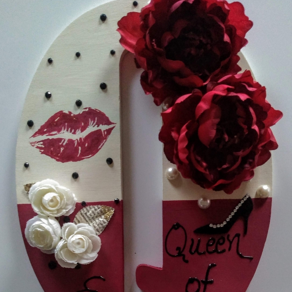 Handmade Large Wood Letter Q for a QUEEN